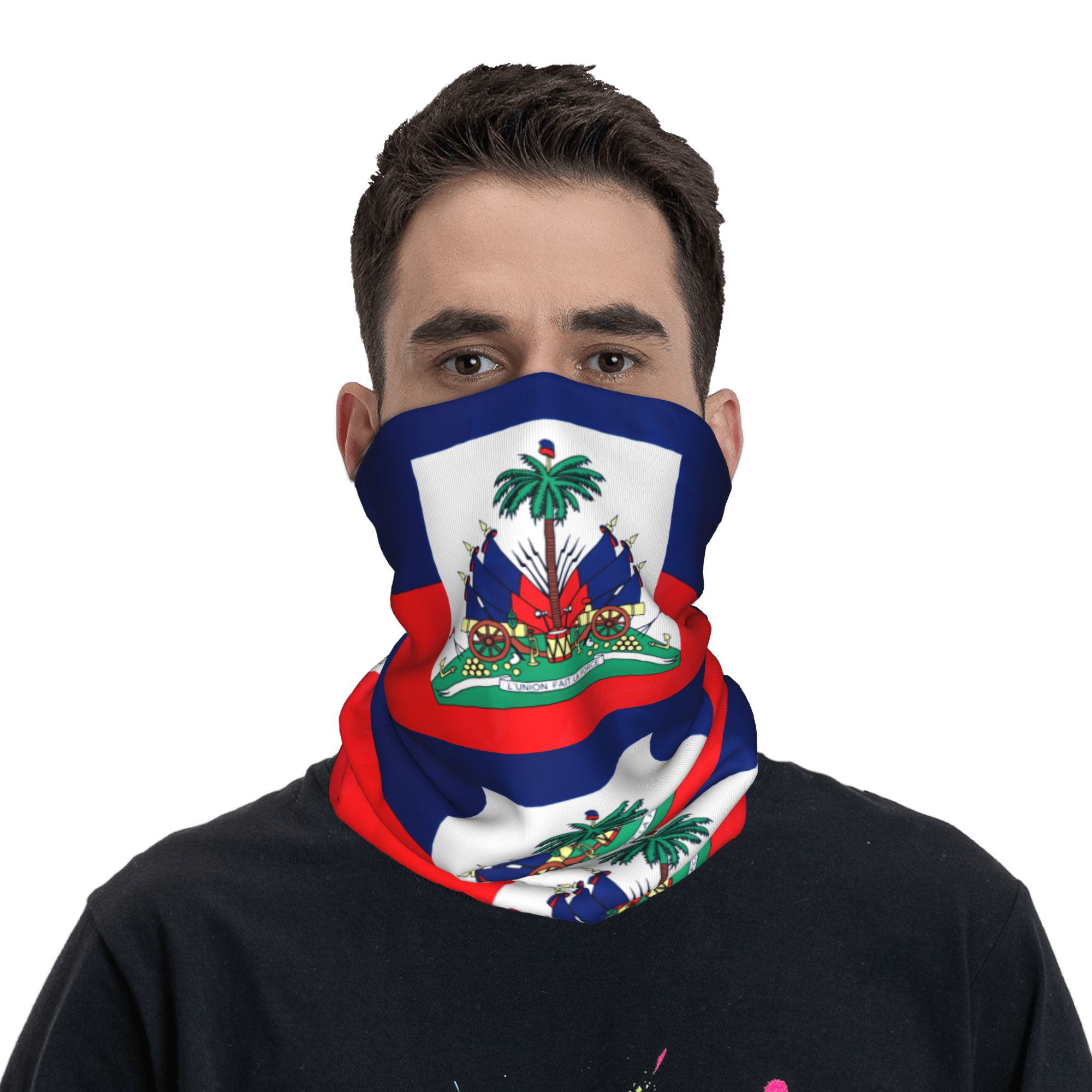 Fishing Mask Sun Protection - Outdoor sport balaclava Haïtiaanse vlag fietsmasker
