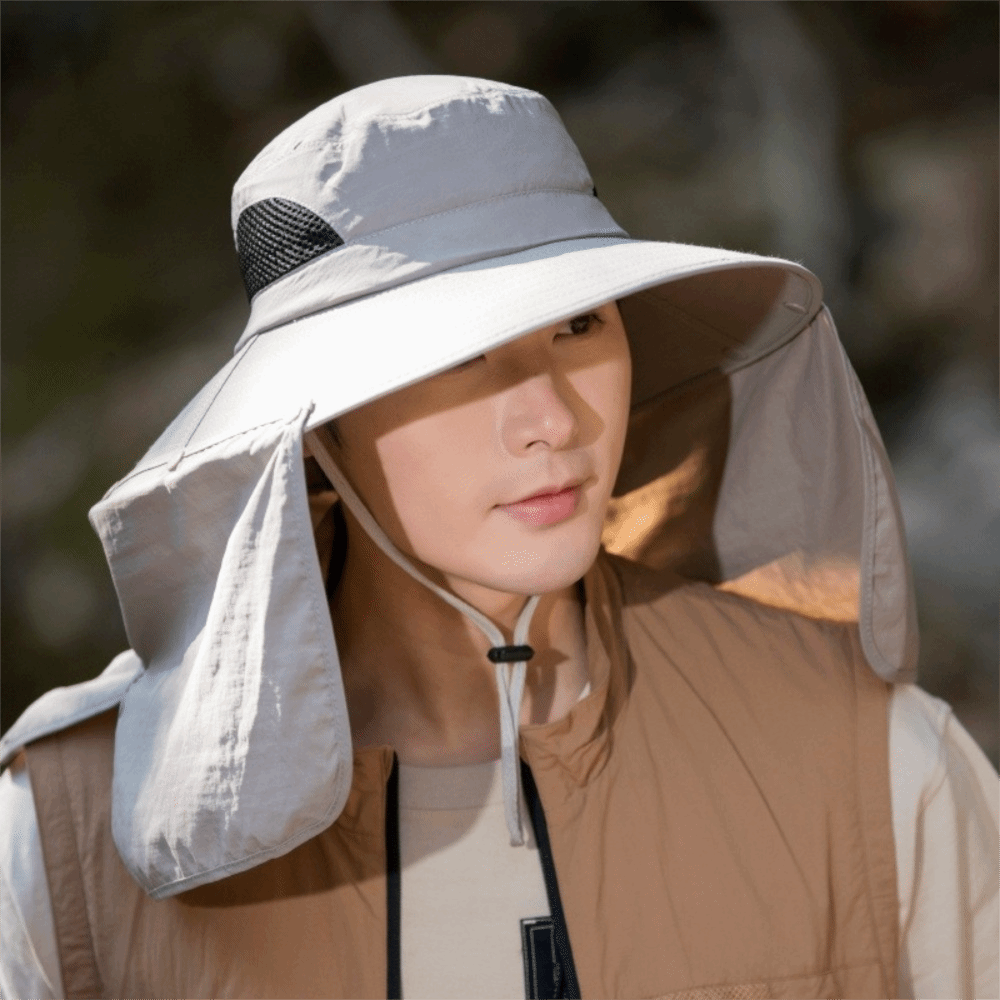 Fishing Hat - Mode stoffen heren zonnehoed grote rand
