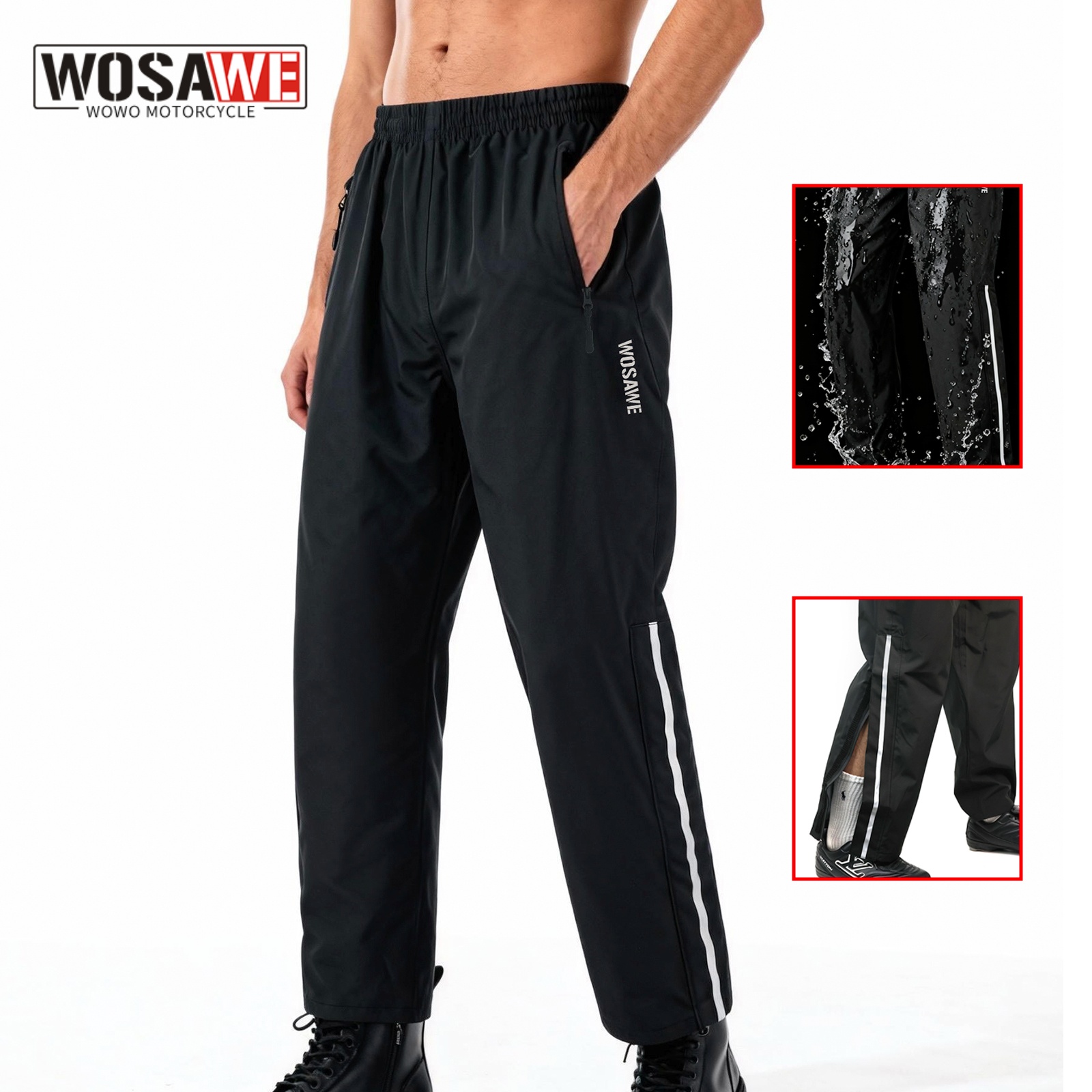Fishing Pants Waterproof - WOSAWE Motorrijwiel Regendichte enkele broek Waterdicht