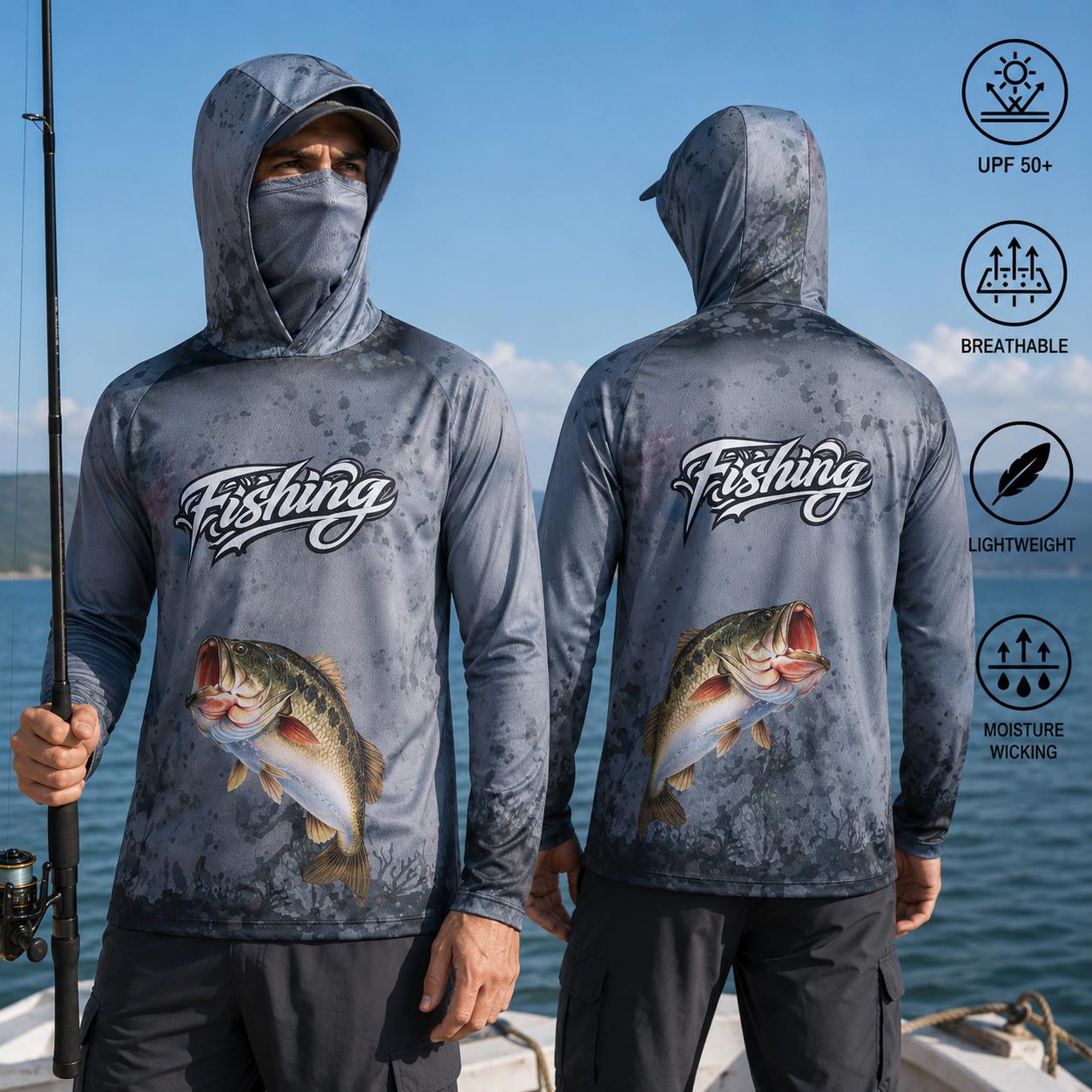 Visserijshirt met capuchon Her - Fishing Mask Sun Protection recensie en prijs